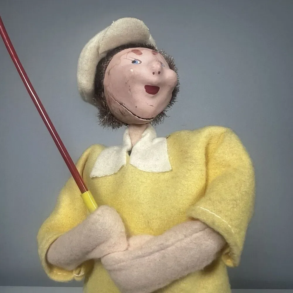 Rare Vintage Klumpe Roldan Doll Big Cap Golfer With Golf Club